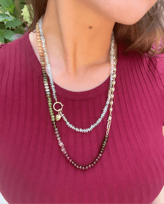 Medium Gemstone & Gold Rainbow 65cm