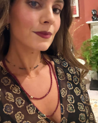 Ruby Bow Double Wrap Necklace