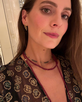 Ruby Bow Double Wrap Necklace