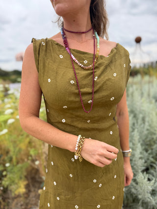 Victoria Park Rainbow Gemstone Necklace with 9K Gold