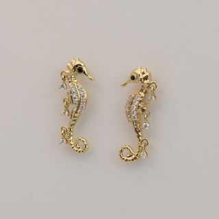 Diamond Seahorse Stud Earring