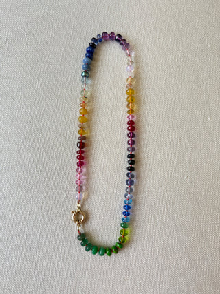 River Cafe Rainbow Gemstone Necklace with 9K Gold