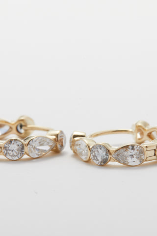 Mixed Cut Pear & Round Diamond Hoop | Sorsa Jewellery