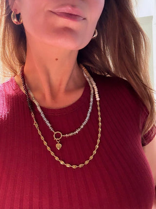 Medium Gemstone & Gold Rainbow 65cm