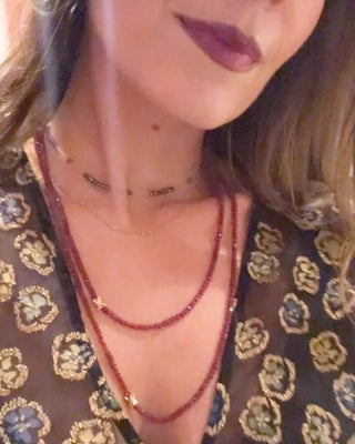 Ruby Bow Double Wrap Necklace