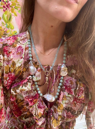 Seafoam Pearl Statement Necklace