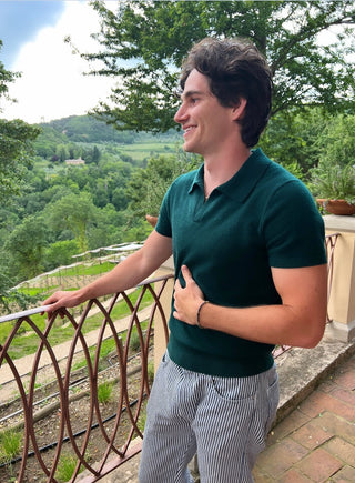 Forest After Dark - Half Gemstone, Half Vintage Gold Chain Bracelet