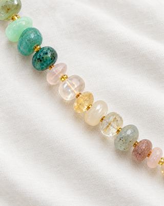 Jaipur Higgledy-Piggledy Gemstone Necklace with 9k Gold
