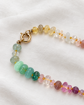 Jaipur Higgledy-Piggledy Gemstone Necklace with 9k Gold