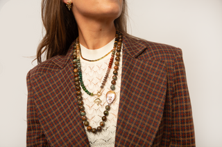 Pine Jasper & Baroque Pearl Statement Necklace