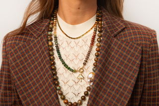 Pine Jasper & Baroque Pearl Statement Necklace