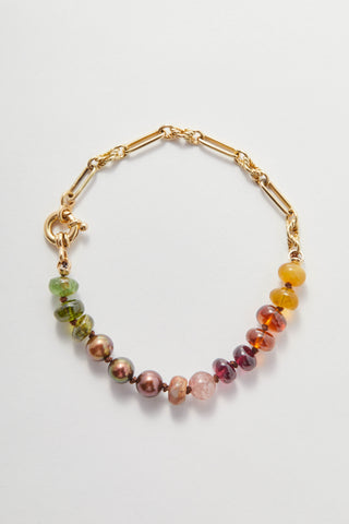 Desert Sunset | Gemstone & Vintage Gold Bracelet