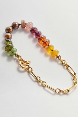 Desert Sunset | Gemstone & Vintage Gold Bracelet with 9K Gold