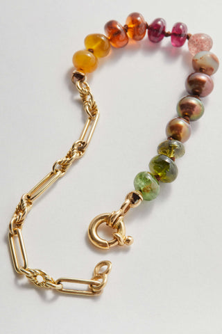 Desert Sunset | Gemstone & Vintage Gold Bracelet with 9K Gold