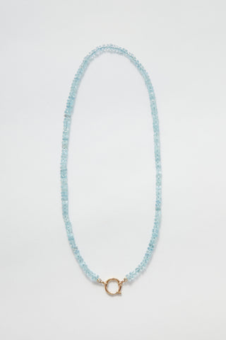 Faceted Aquamarine Gemstone Necklace
