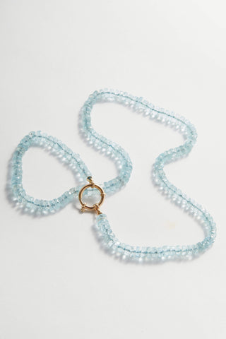 Faceted Aquamarine Gemstone Necklace