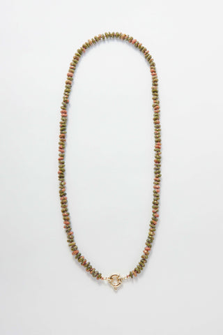 Moss Trail Rainbow Gemstone Necklace