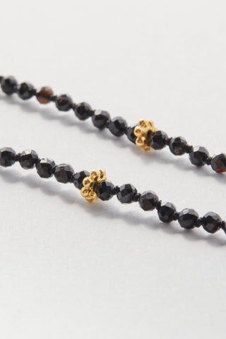 Faceted Black Spinel Pullover Necklace