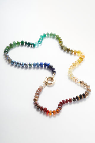 Rich Forest Rainbow Gemstone Necklace