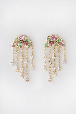 The Sea Blush Jelly | Jellyfish Diamond & Gemstone Earring