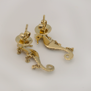 Diamond Seahorse Stud Earring