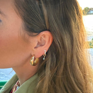 Mixed Cut Pear & Round Diamond Huggies | Sorsa Jewellery