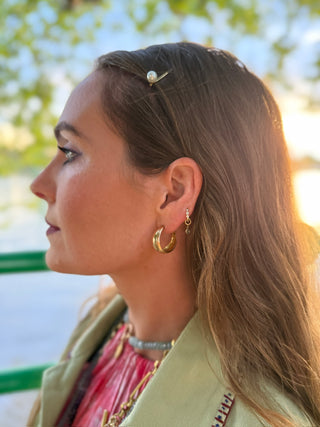 Mixed Cut Pear & Round Diamond Huggies | Sorsa Jewellery