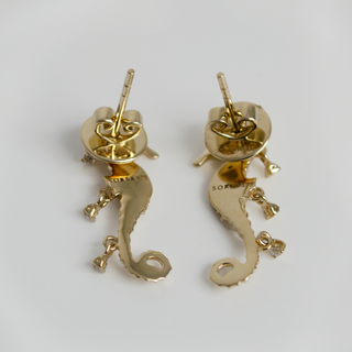 Diamond Seahorse Stud Earring