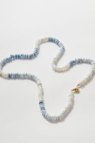 Diamond Sweetheart necklace, faceted Peruvian opals on silk with a 14k gold diamond heart clasp.