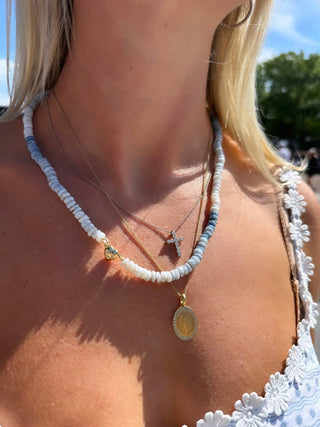 Diamond Sweetheart necklace, faceted Peruvian opals on silk with a 14k gold diamond heart clasp.