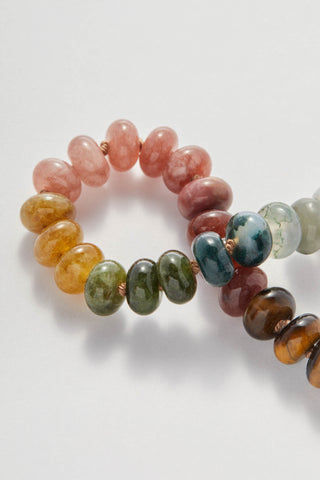 Horseshoe Bend Rainbow bracelet in quartz, opal and bloodstone with a 14k gold clasp.