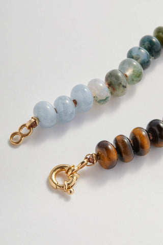 Horseshoe Bend Rainbow bracelet in quartz, opal and bloodstone with a 14k gold clasp.