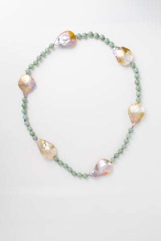 Seafoam Pearl Statement Necklace