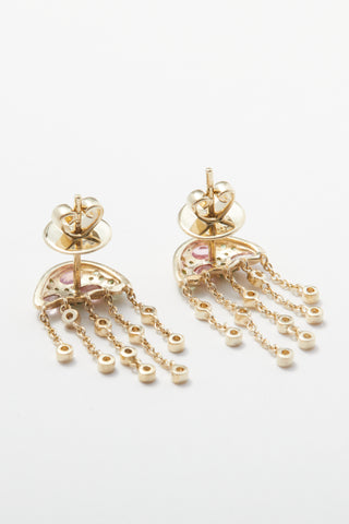The Sea Blush Jelly earring, 9k gold jellyfish with pink spinel and lab-grown diamonds.