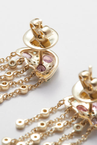 The Sea Blush Jelly earring, 9k gold jellyfish with pink spinel and lab-grown diamonds.