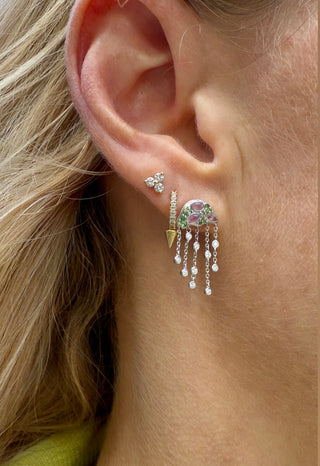 The Tidal Pool Jelly jellyfish earring in 9k white gold with pink spinel, tsavorite and diamonds.